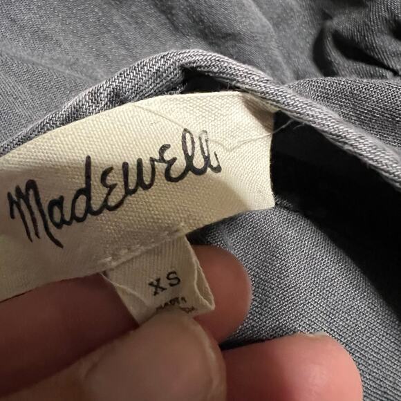 Madewell Dress Womens XS Raglan Mini Dress Denim Gray Long Sleeve - Picture 6 of 8